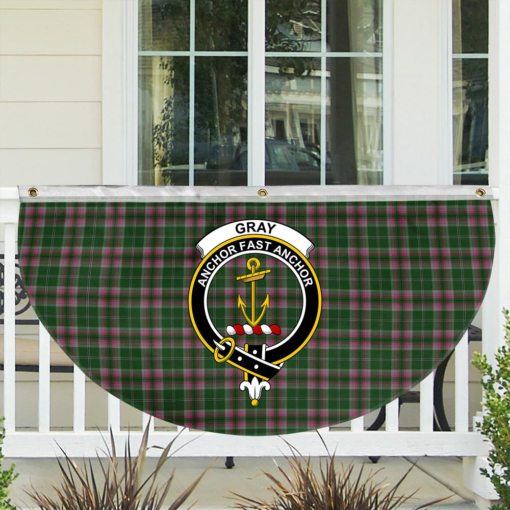ScotsTee Shop Scottish Gray Hunting SC Crest Tartan Non-Pleated Fan Flag Bunting Banner