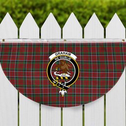 ScotsTee Shop Scottish Graham Red Crest Tartan Non-Pleated Fan Flag Bunting Banner