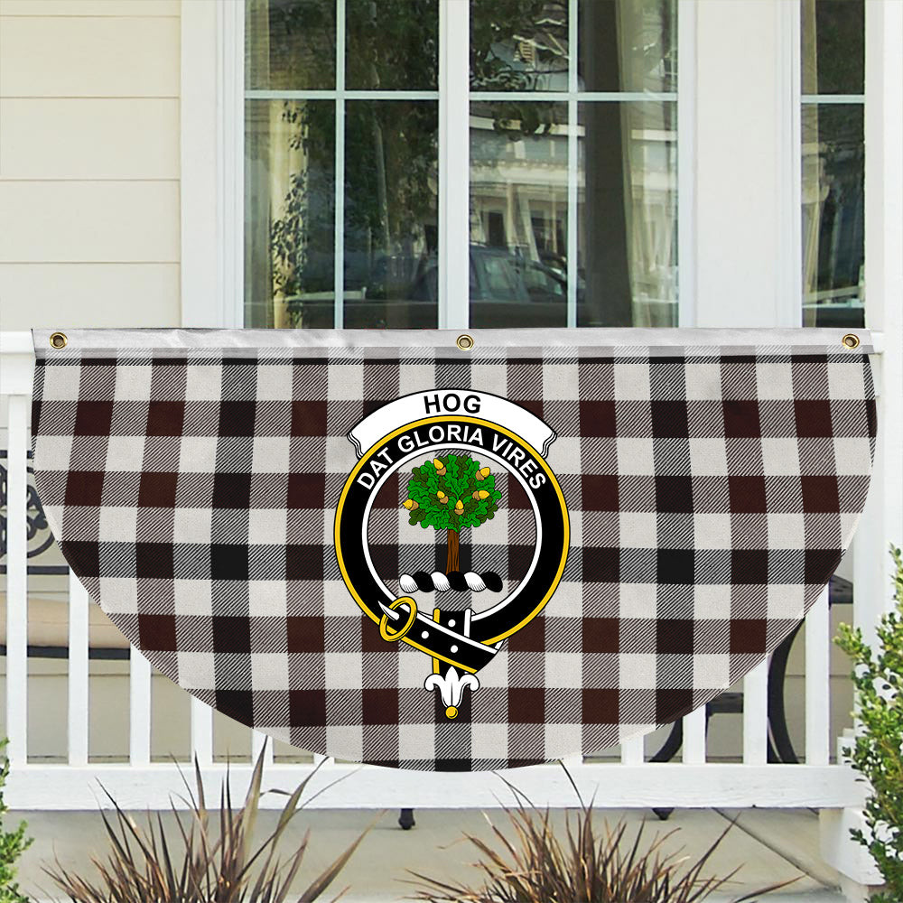 ScotsTee Shop Scottish Hog Modern Crest Tartan Non-Pleated Fan Flag Bunting Banner