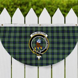 ScotsTee Shop Scottish Haliburton Crest Tartan Non-Pleated Fan Flag Bunting Banner