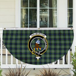 ScotsTee Shop Scottish Haliburton Crest Tartan Non-Pleated Fan Flag Bunting Banner