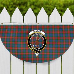 ScotsTee Shop Scottish Fraser of Lovat Ancient Crest Tartan Non-Pleated Fan Flag Bunting Banner