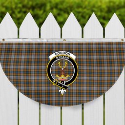 ScotsTee Shop Scottish Gordon dress 5 Crest Tartan Non-Pleated Fan Flag Bunting Banner