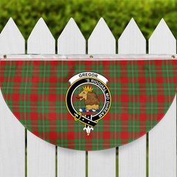 ScotsTee Shop Scottish Gregor Modern Crest Tartan Non-Pleated Fan Flag Bunting Banner