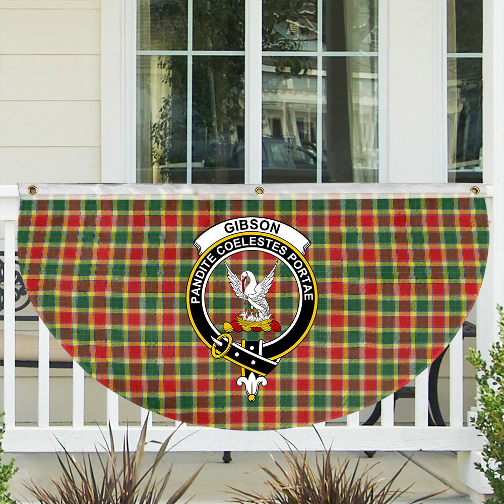 ScotsTee Shop Scottish Gibson Modern Crest Tartan Non-Pleated Fan Flag Bunting Banner