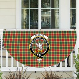 ScotsTee Shop Scottish Gibson Modern Crest Tartan Non-Pleated Fan Flag Bunting Banner