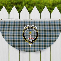 ScotsTee Shop Scottish Henderson Dress 1 Crest Tartan Non-Pleated Fan Flag Bunting Banner