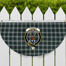 ScotsTee Shop Scottish Forbes Dress Crest Tartan Non-Pleated Fan Flag Bunting Banner
