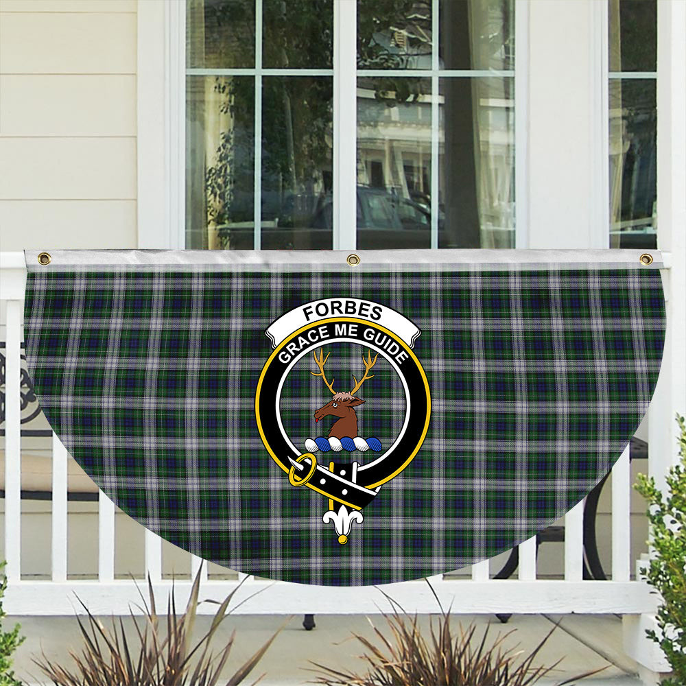 ScotsTee Shop Scottish Forbes Dress Crest Tartan Non-Pleated Fan Flag Bunting Banner