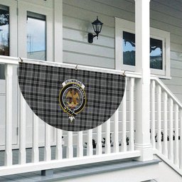 ScotsTee Shop Scottish Drummond Grey Modern Crest Tartan Non-Pleated Fan Flag Bunting Banner