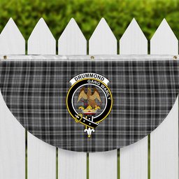 ScotsTee Shop Scottish Drummond Grey Modern Crest Tartan Non-Pleated Fan Flag Bunting Banner