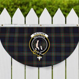 ScotsTee Shop Scottish Fletcher of Dunans Modern Crest Tartan Non-Pleated Fan Flag Bunting Banner