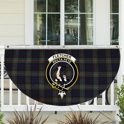 ScotsTee Shop Scottish Fletcher of Dunans Modern Crest Tartan Non-Pleated Fan Flag Bunting Banner