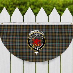 ScotsTee Shop Scottish Farquharson Weathered Crest Tartan Non-Pleated Fan Flag Bunting Banner
