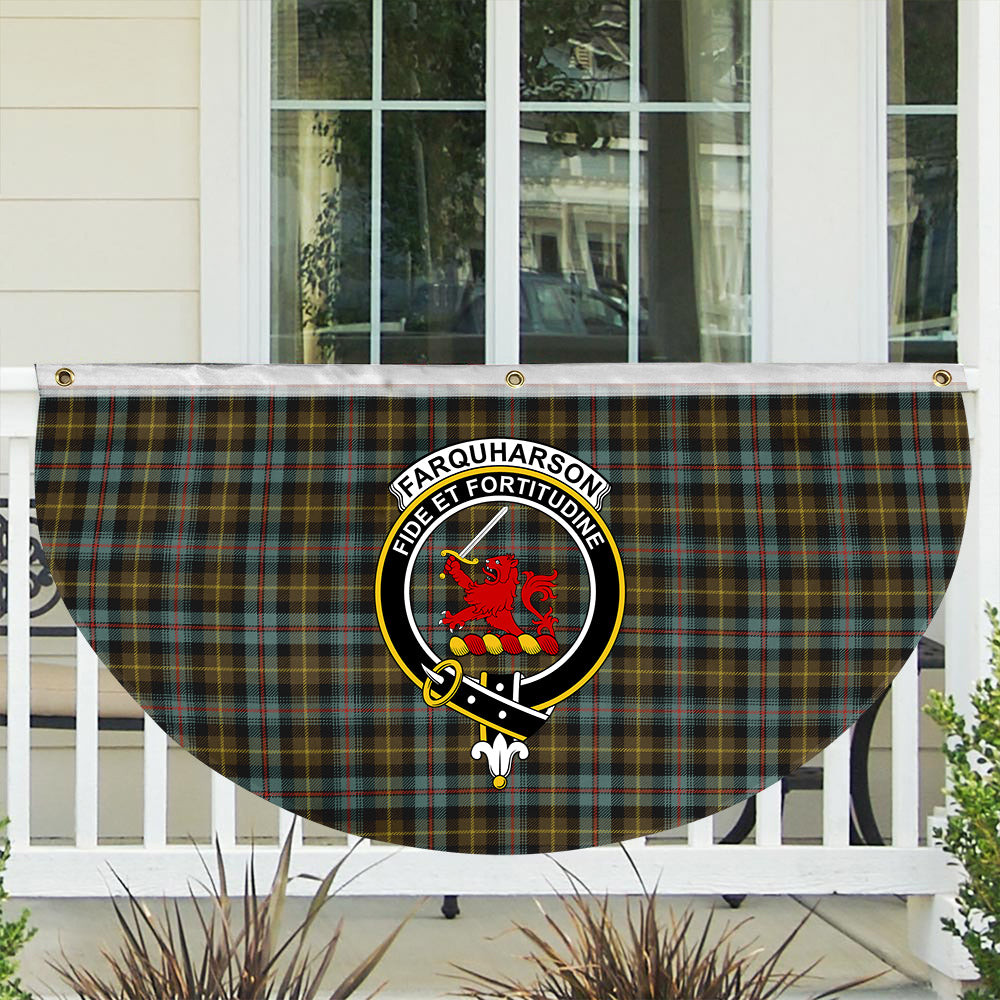 ScotsTee Shop Scottish Farquharson Weathered Crest Tartan Non-Pleated Fan Flag Bunting Banner