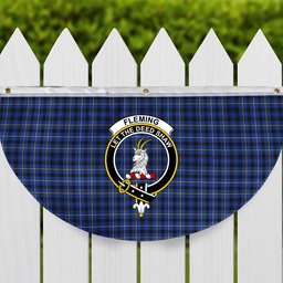 ScotsTee Shop Scottish Fleming Modern Crest Tartan Non-Pleated Fan Flag Bunting Banner