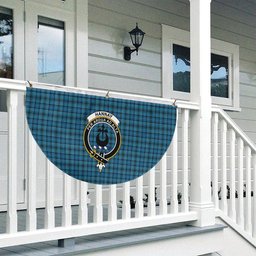ScotsTee Shop Scottish Hannay Blue Ancient Crest Tartan Non-Pleated Fan Flag Bunting Banner