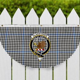 ScotsTee Shop Scottish Gladstanes Modern Crest Tartan Non-Pleated Fan Flag Bunting Banner