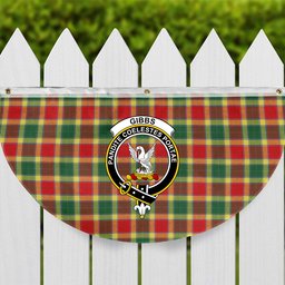 ScotsTee Shop Scottish Gibbs Modern Crest Tartan Non-Pleated Fan Flag Bunting Banner