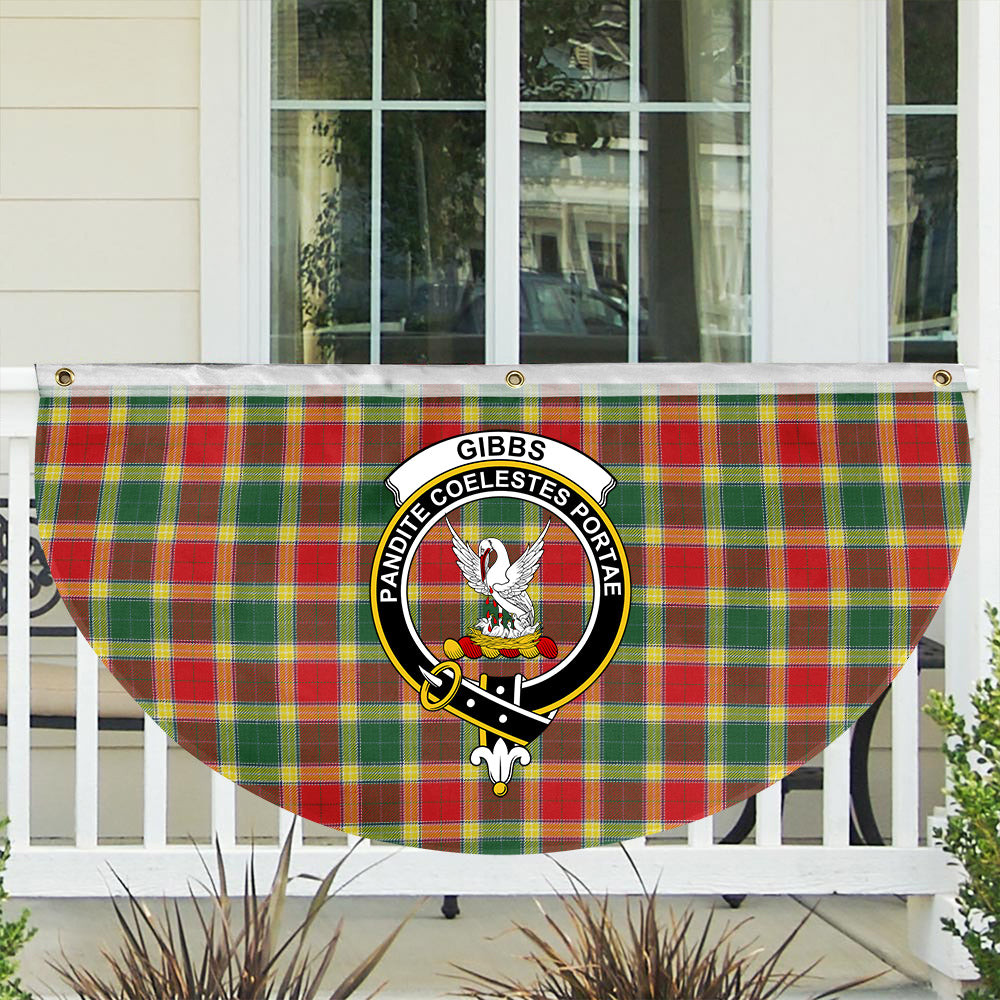 ScotsTee Shop Scottish Gibbs Modern Crest Tartan Non-Pleated Fan Flag Bunting Banner