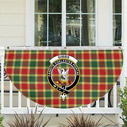 ScotsTee Shop Scottish Gibbs Modern Crest Tartan Non-Pleated Fan Flag Bunting Banner