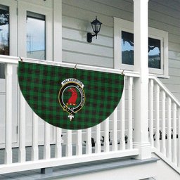 ScotsTee Shop Scottish Halkerston Crest Tartan Non-Pleated Fan Flag Bunting Banner