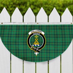 ScotsTee Shop Scottish Galloway Green Modern Crest Tartan Non-Pleated Fan Flag Bunting Banner