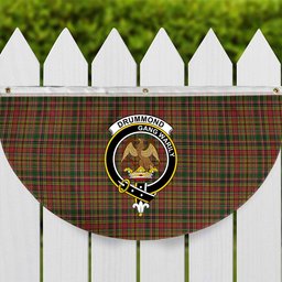 ScotsTee Shop Scottish Drummond of Strathallan Crest Tartan Non-Pleated Fan Flag Bunting Banner