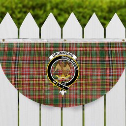 ScotsTee Shop Scottish Drummond of Strathallan Ancient Crest Tartan Non-Pleated Fan Flag Bunting Banner
