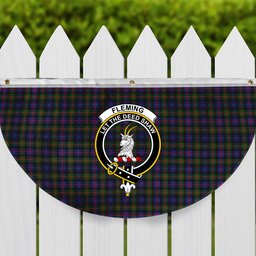 ScotsTee Shop Scottish Fleming Modern SC Crest Tartan Non-Pleated Fan Flag Bunting Banner