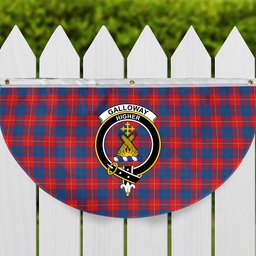 ScotsTee Shop Scottish Galloway Red Crest Tartan Non-Pleated Fan Flag Bunting Banner