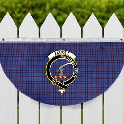 ScotsTee Shop Scottish Elliot Modern Crest Tartan Non-Pleated Fan Flag Bunting Banner