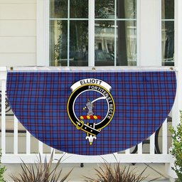 ScotsTee Shop Scottish Elliot Modern Crest Tartan Non-Pleated Fan Flag Bunting Banner