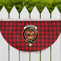 ScotsTee Shop Scottish Drummond Modern Crest Tartan Non-Pleated Fan Flag Bunting Banner