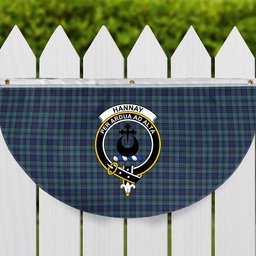 ScotsTee Shop Scottish Hannay Blue Crest Tartan Non-Pleated Fan Flag Bunting Banner