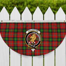 ScotsTee Shop Scottish Fullerton SC Crest Tartan Non-Pleated Fan Flag Bunting Banner