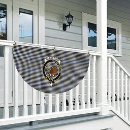 ScotsTee Shop Scottish Gladstone Modern Crest Tartan Non-Pleated Fan Flag Bunting Banner