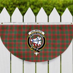 ScotsTee Shop Scottish Galbraith USA Ancient Crest Tartan Non-Pleated Fan Flag Bunting Banner