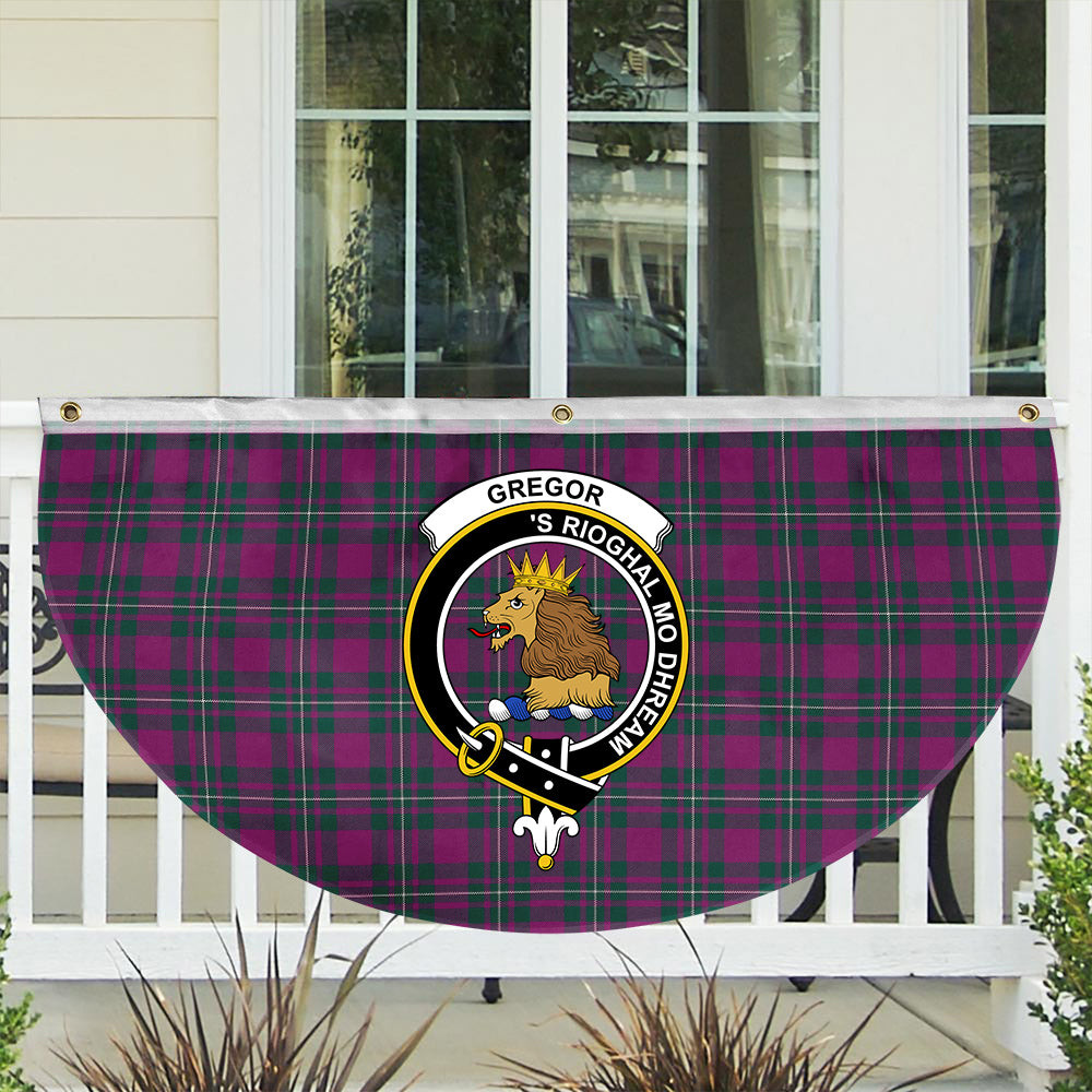 ScotsTee Shop Scottish Gregor Hunting Modern Crest Tartan Non-Pleated Fan Flag Bunting Banner