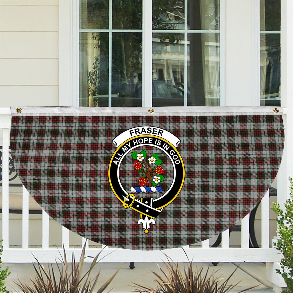ScotsTee Shop Scottish Fraser Dress Crest Tartan Non-Pleated Fan Flag Bunting Banner