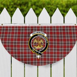 ScotsTee Shop Scottish Drummond of Perth Dress Crest Tartan Non-Pleated Fan Flag Bunting Banner