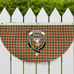 ScotsTee Shop Scottish Gibsone Modern Crest Tartan Non-Pleated Fan Flag Bunting Banner