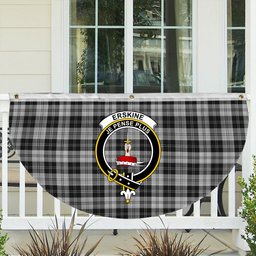 ScotsTee Shop Scottish Erskine Black and White Crest Tartan Non-Pleated Fan Flag Bunting Banner