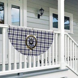 ScotsTee Shop Scottish Hannay SC Crest Tartan Non-Pleated Fan Flag Bunting Banner
