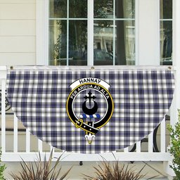 ScotsTee Shop Scottish Hannay SC Crest Tartan Non-Pleated Fan Flag Bunting Banner