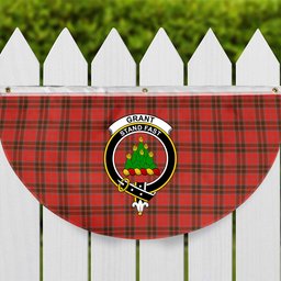 ScotsTee Shop Scottish Grant Weathered Crest Tartan Non-Pleated Fan Flag Bunting Banner