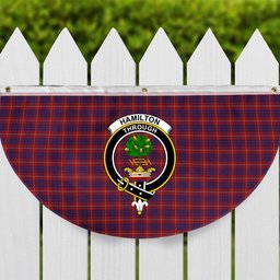 ScotsTee Shop Scottish Hamilton Crest Tartan Non-Pleated Fan Flag Bunting Banner