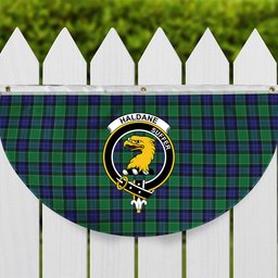 ScotsTee Shop Scottish Haldane Crest Tartan Non-Pleated Fan Flag Bunting Banner