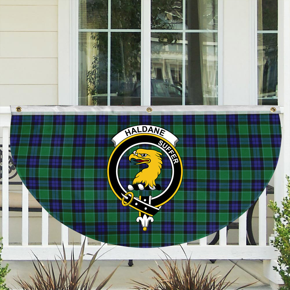 ScotsTee Shop Scottish Haldane Crest Tartan Non-Pleated Fan Flag Bunting Banner
