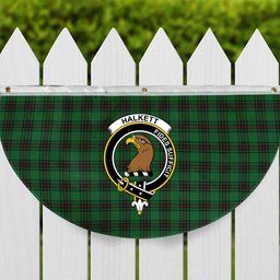 ScotsTee Shop Scottish Halkett Crest Tartan Non-Pleated Fan Flag Bunting Banner